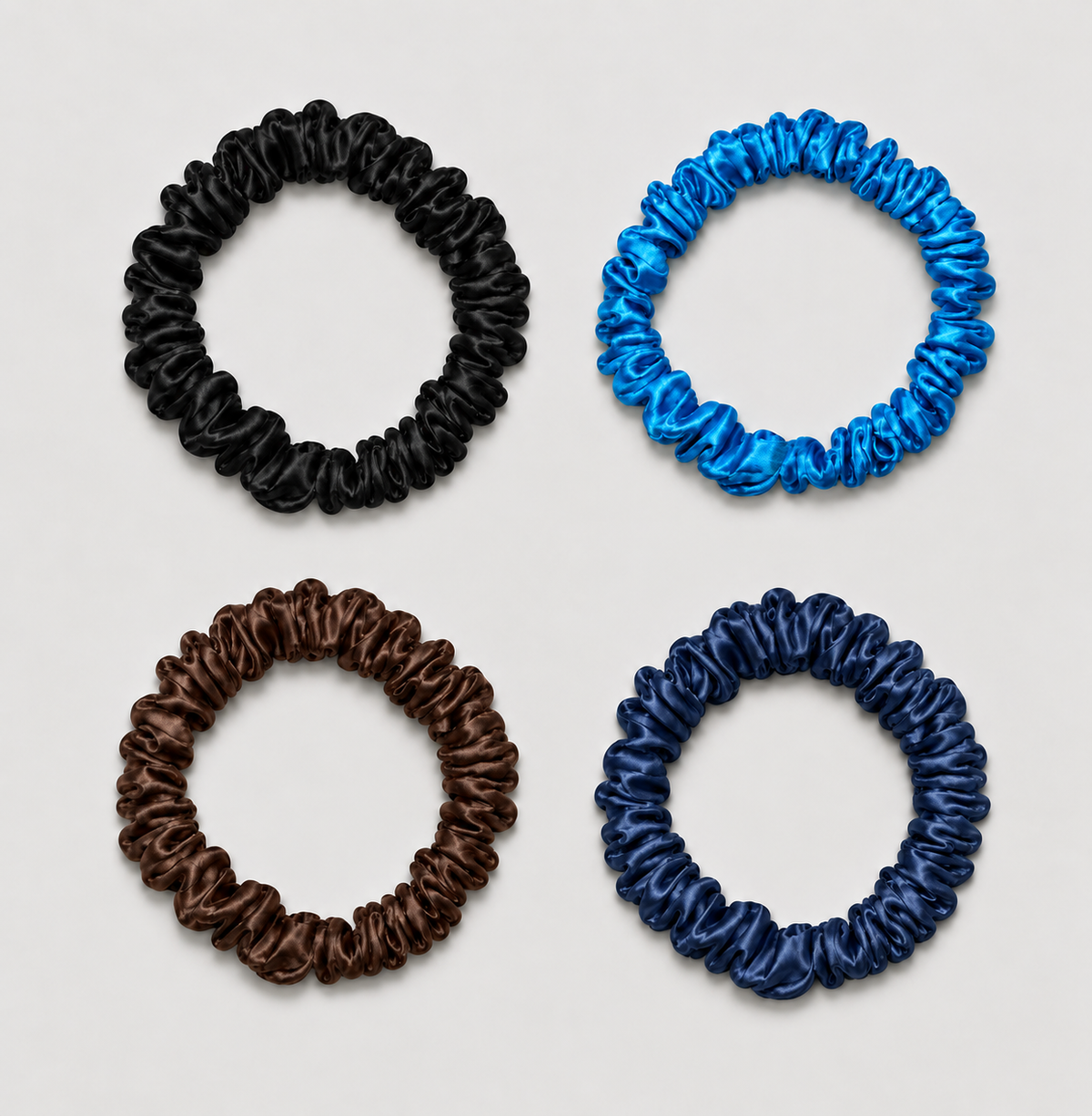Sidenhårsnoddar Mini | 4-pack | Mörk mix