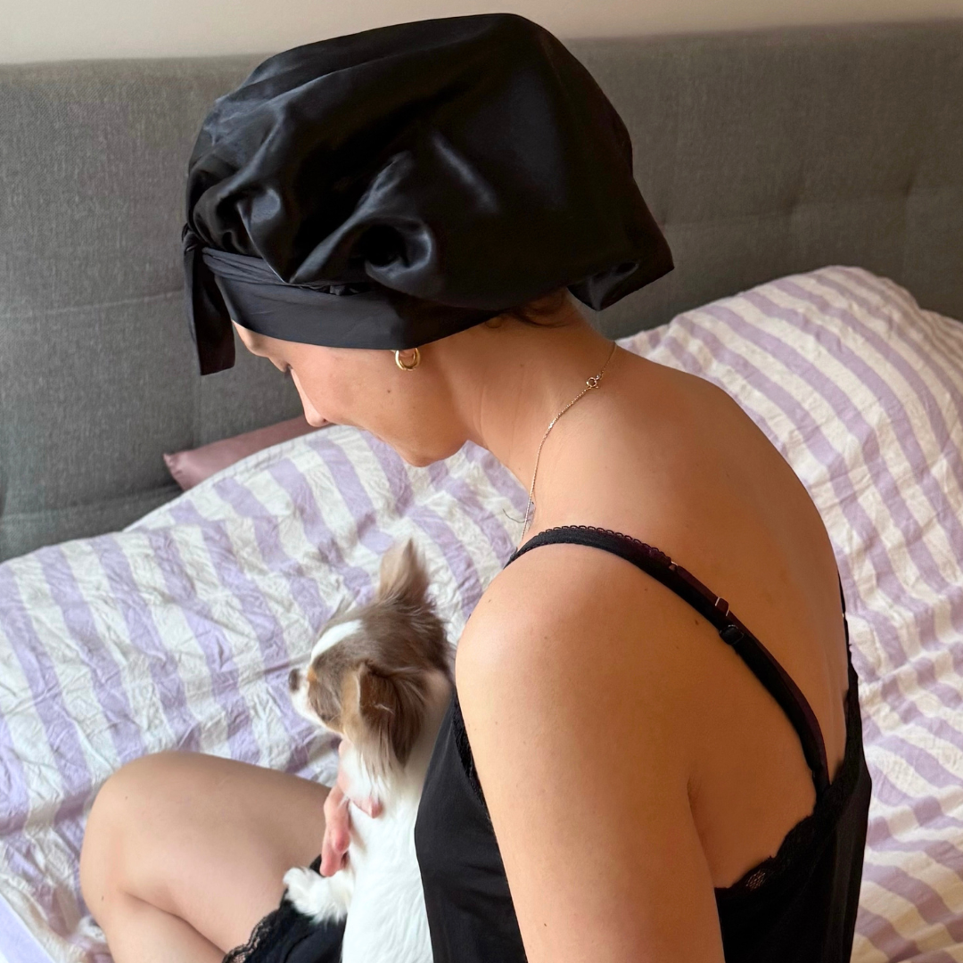 Lyxigt Siden Bonnet | Svart