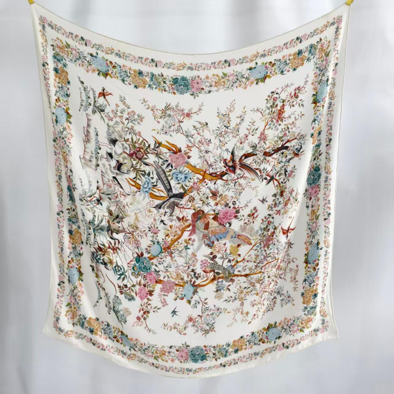 SilkWool Halsduk – 70% Ull / 30% Mulberry Siden | Ivory Garden Siden