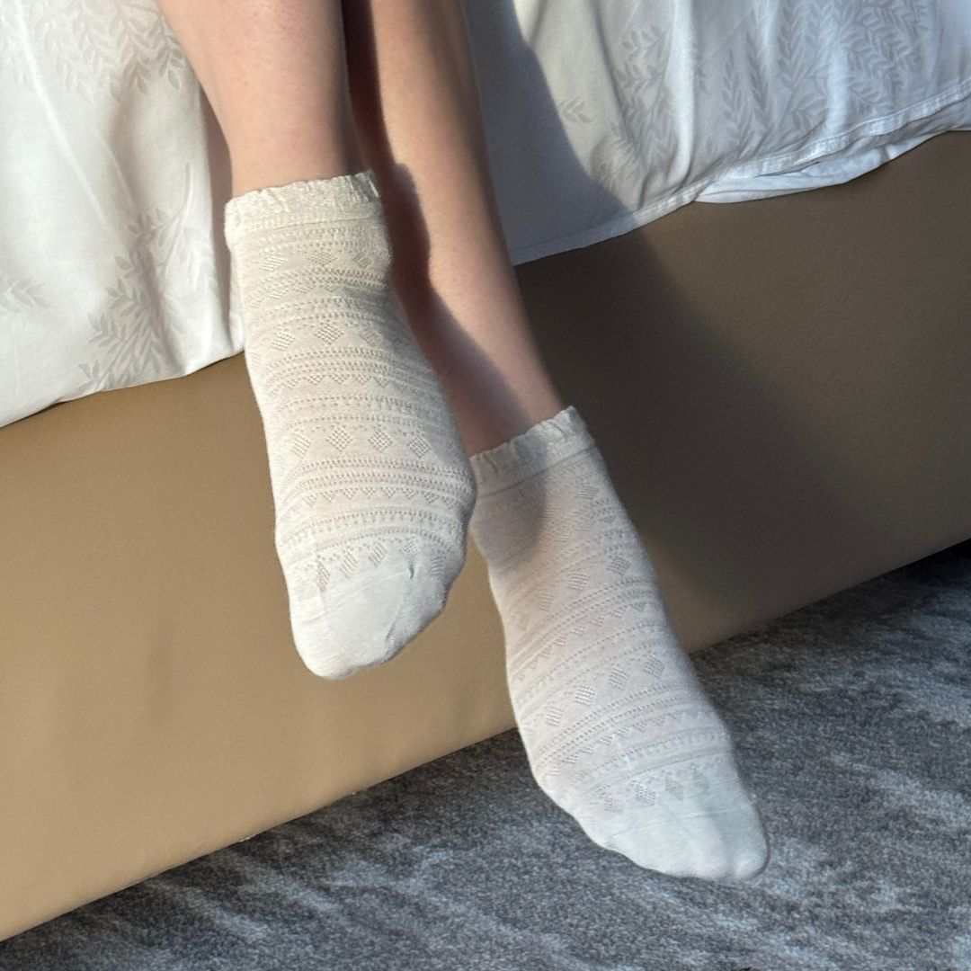 Mönstrade Sidenstrumpor 5-pack - Vit