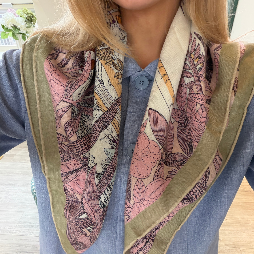 SilkWool-sjal – 70% ull / 30% mullbärssilke | Botanical Terrace
