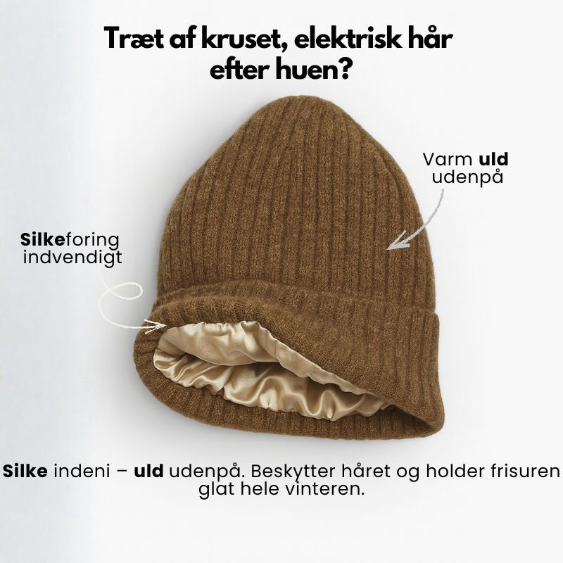 Silkesfodrad mössa i ull - Vackert hår genom vintern
