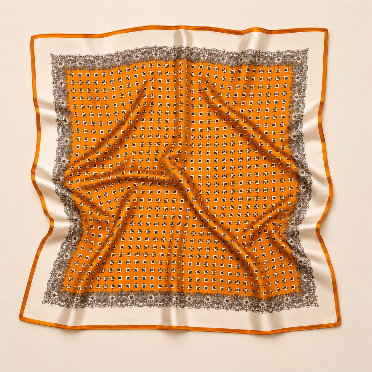 Sidensjal | Sunrise Orange | 90 CM