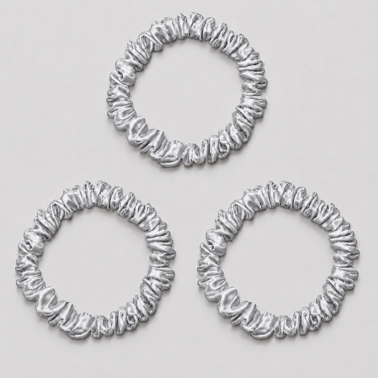 SIDEN SCRUNCHIE MINI (3-pack) - SILVER