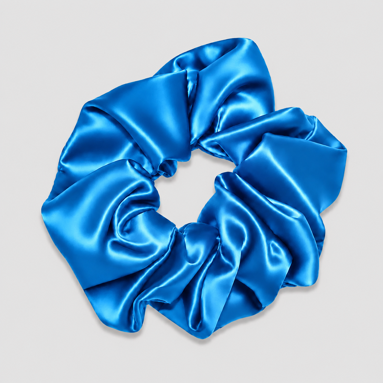 SIDEN SCRUNCHIE BIG - SHINY BLUE