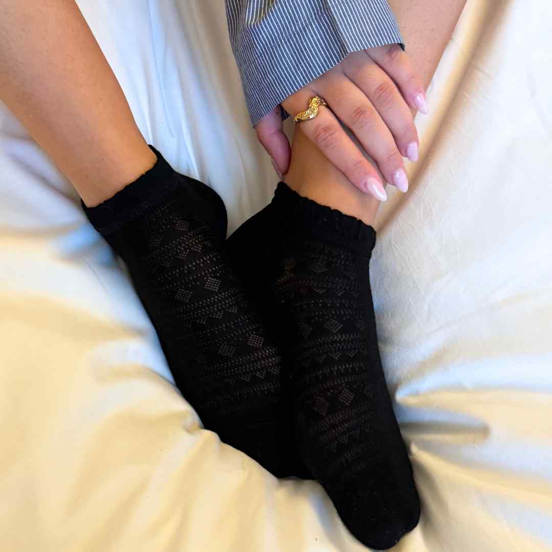 Mönstrade Sidenstrumpor 5-pack - Svart