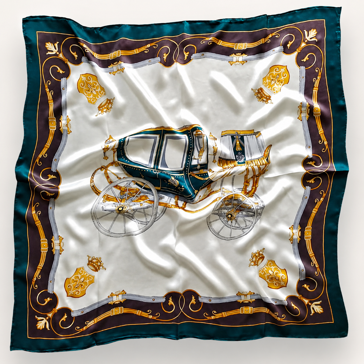 Sidensjal | Ocean Green | 90 CM