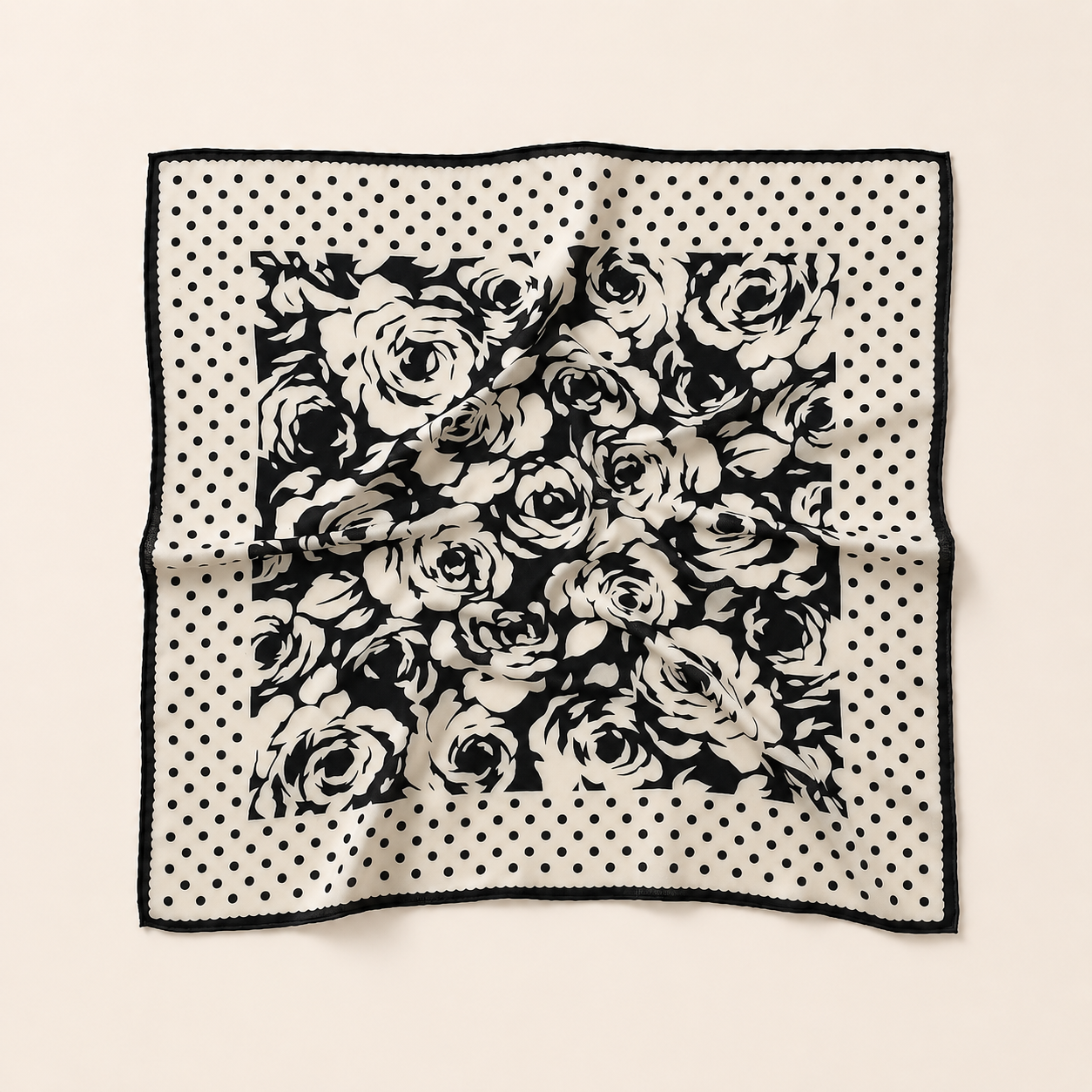 SilkWool Halsduk – 70% Ull / 30% Mulberry Siden | Noir Bloom