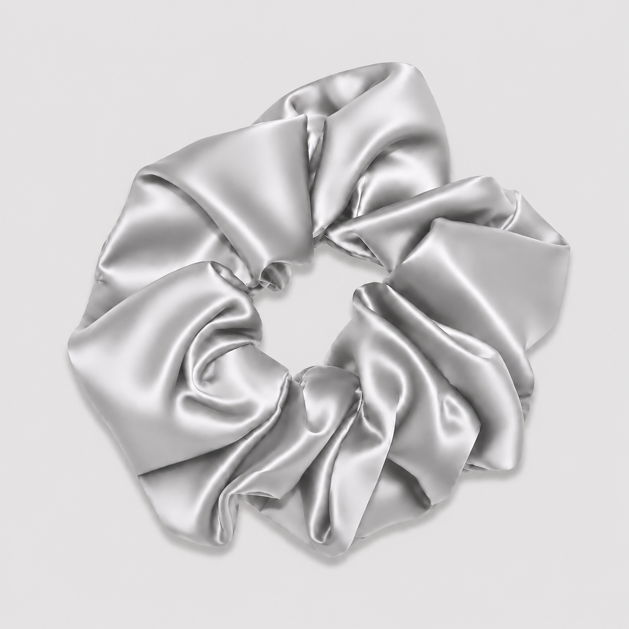 SIDEN SCRUNCHIE BIG - SILVER