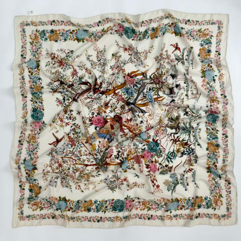 SilkWool Halsduk – 70% Ull / 30% Mulberry Siden | Ivory Garden Siden