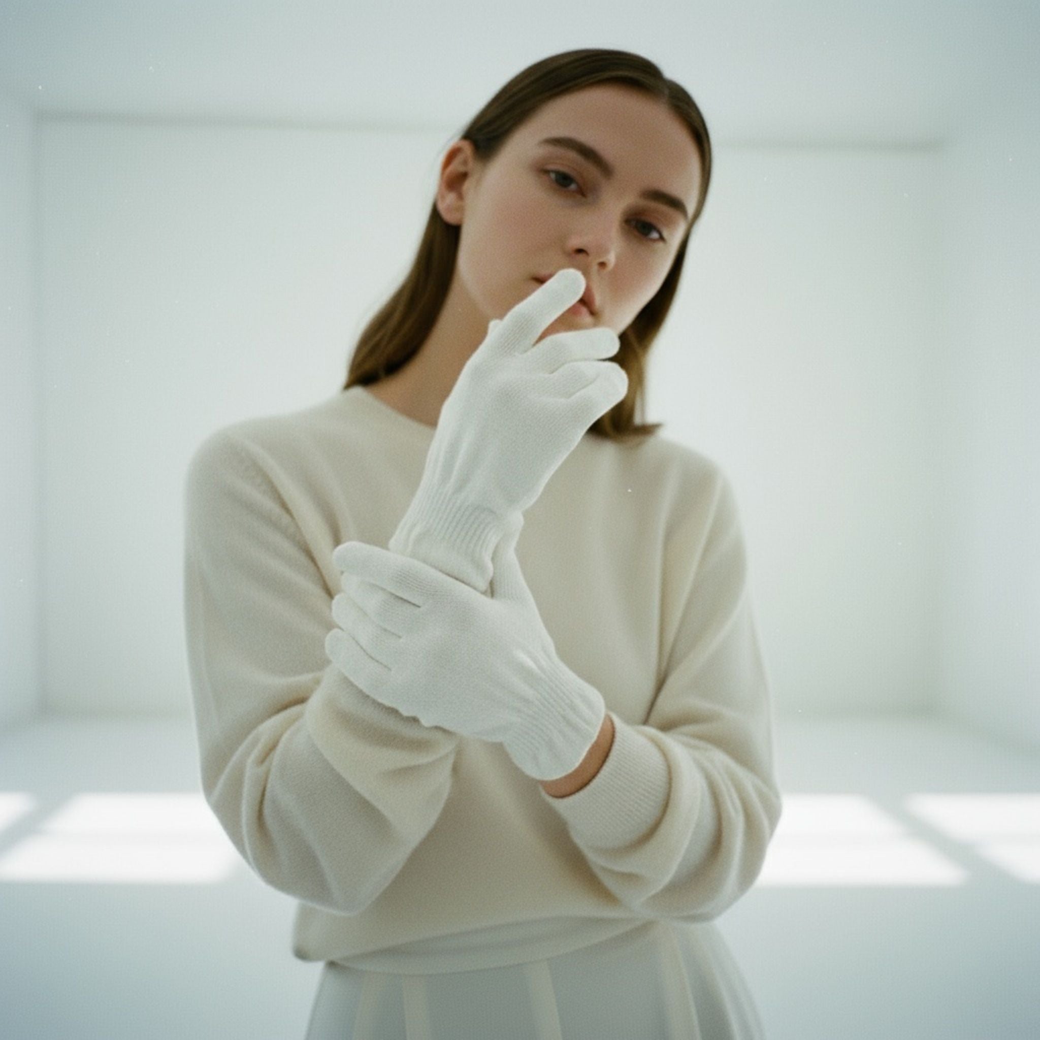 Sidenhandskar - 100 % spunnen siden