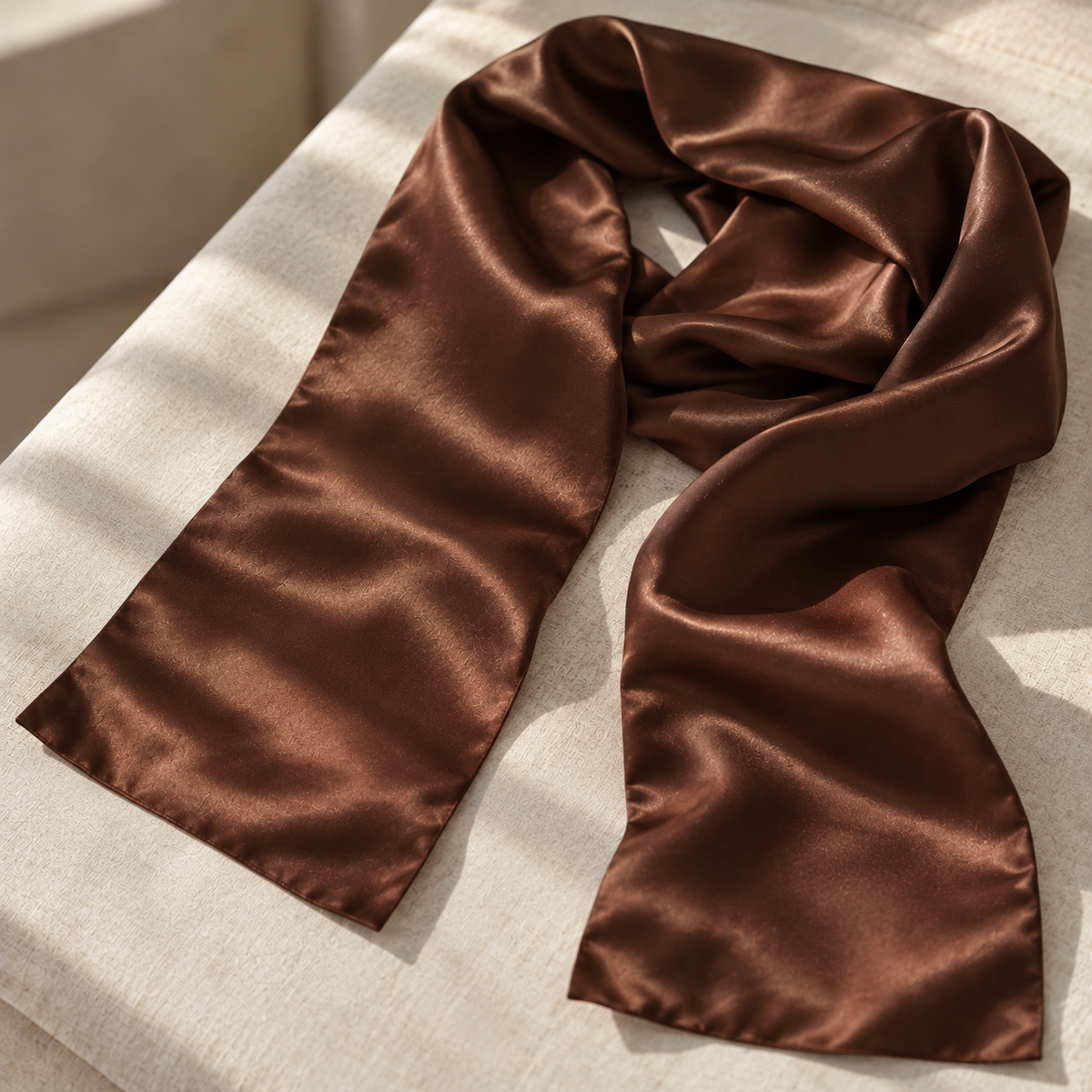 Signature sidenscarf | Chocolate | 55x175 cm