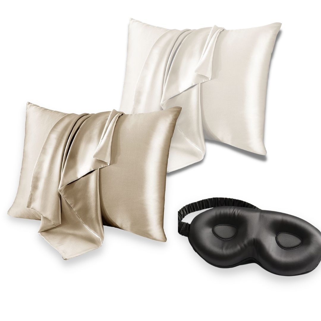 SIDEN KOMBO | 2x Örngott & 3D Siden Sovmask
