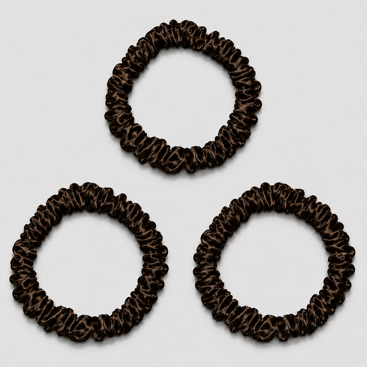 SIDEN SCRUNCHIE MINI (3-pack) - CHOCOLATE