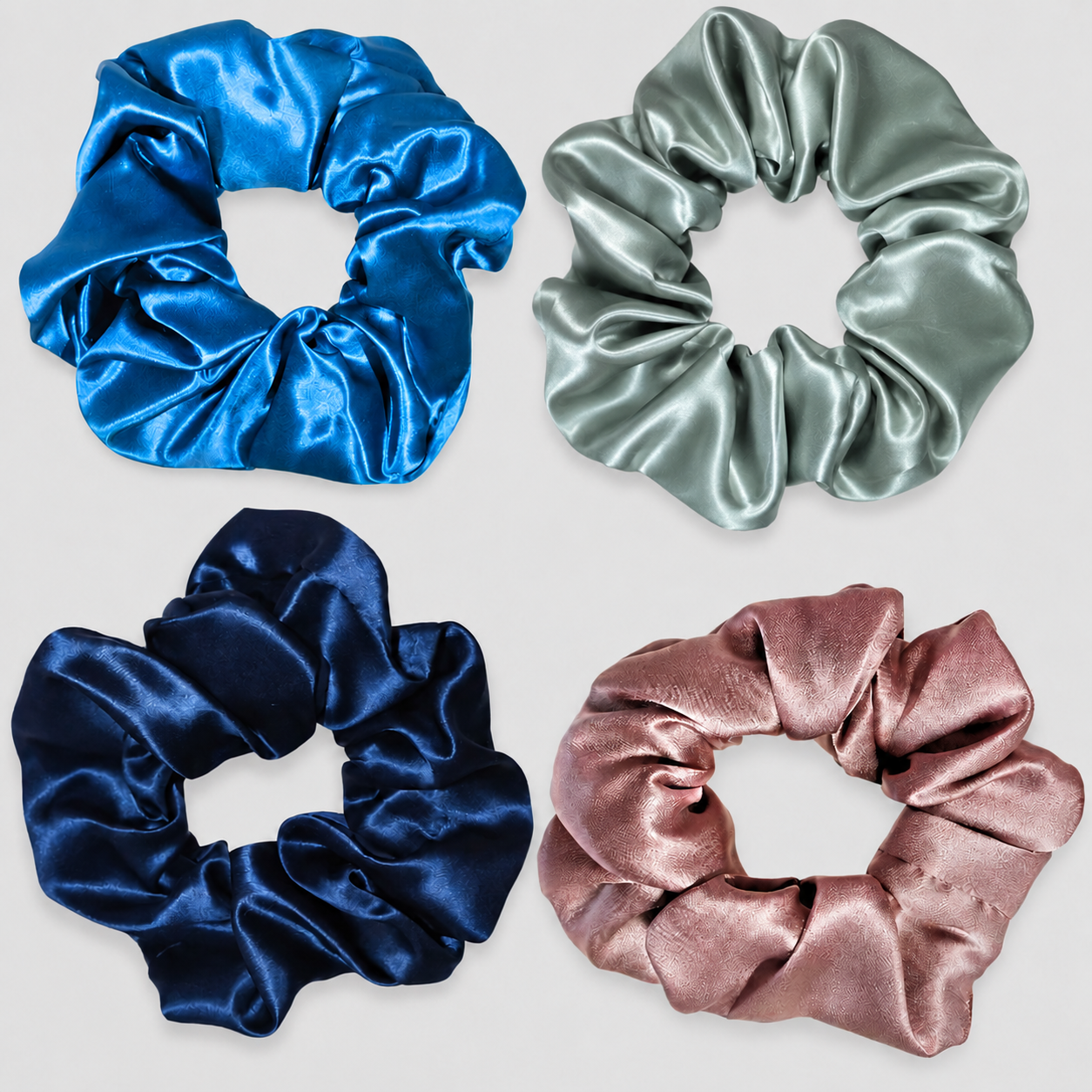 SIDEN SCRUNCHIE BIG (pack med 4) - Colorful