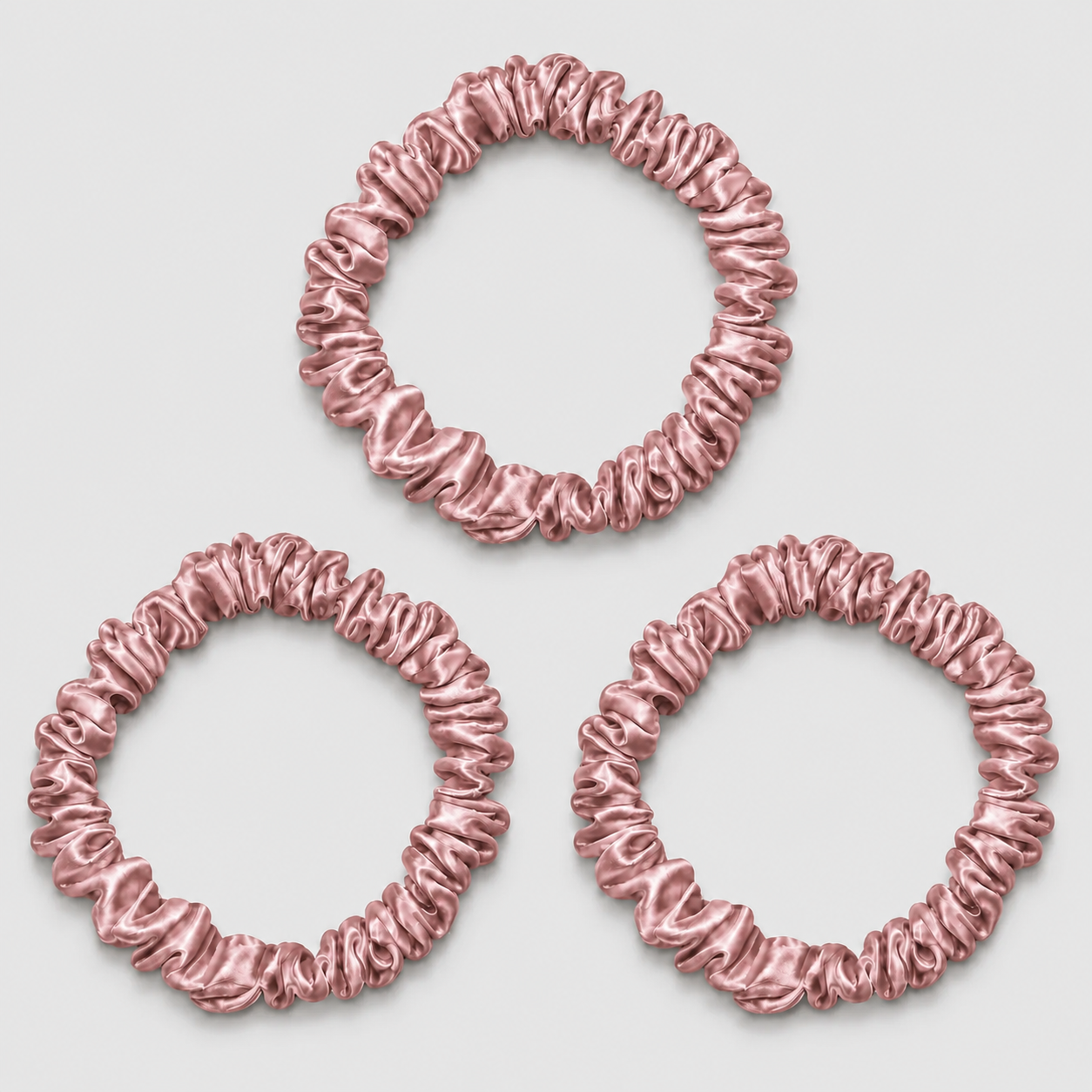 SIDEN SCRUNCHIE MINI (3-pack) - ROSE GOLD