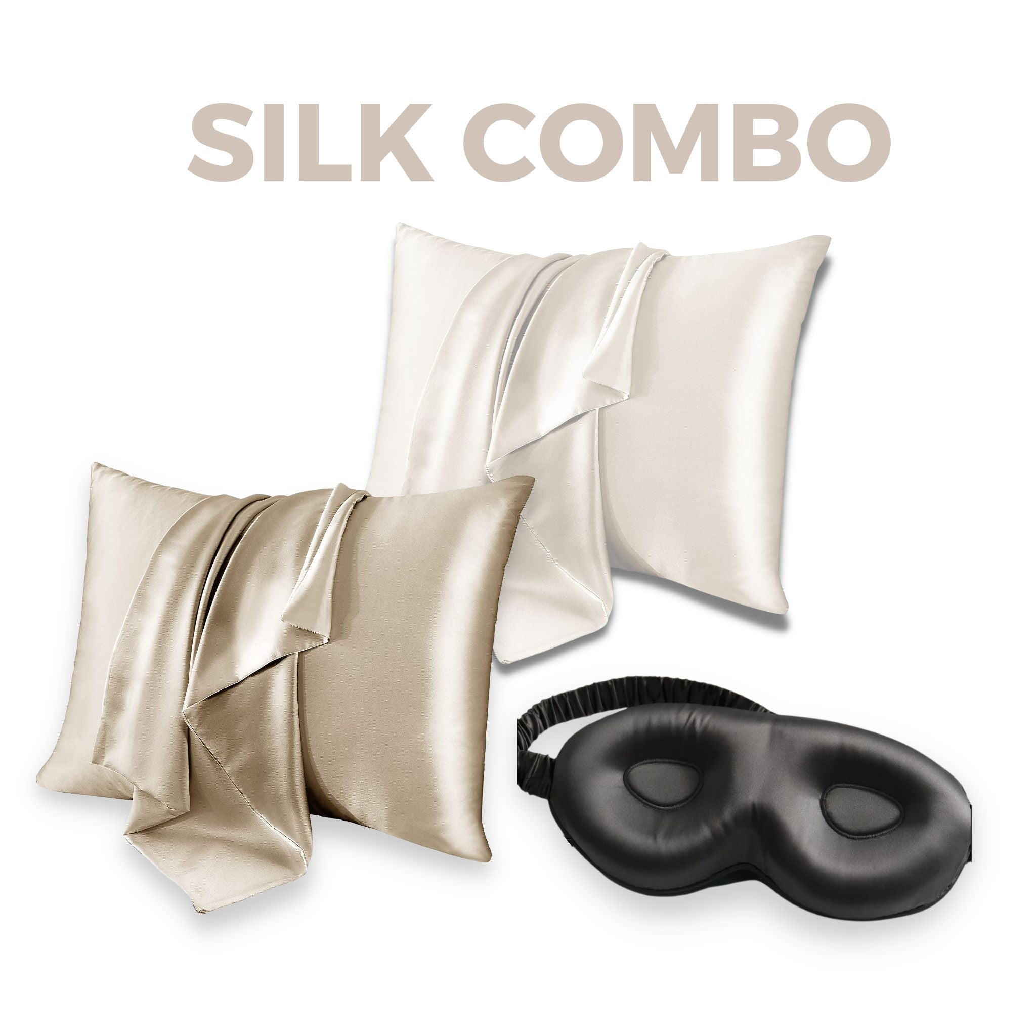 SIDEN KOMBO | 2x Kuddfodral & 3D Siden Sovmask