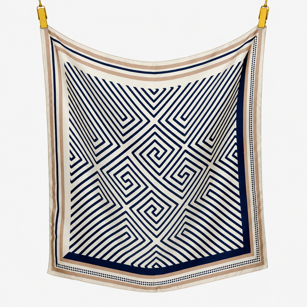 Sidensjal - Blue Stripes | 68 CM