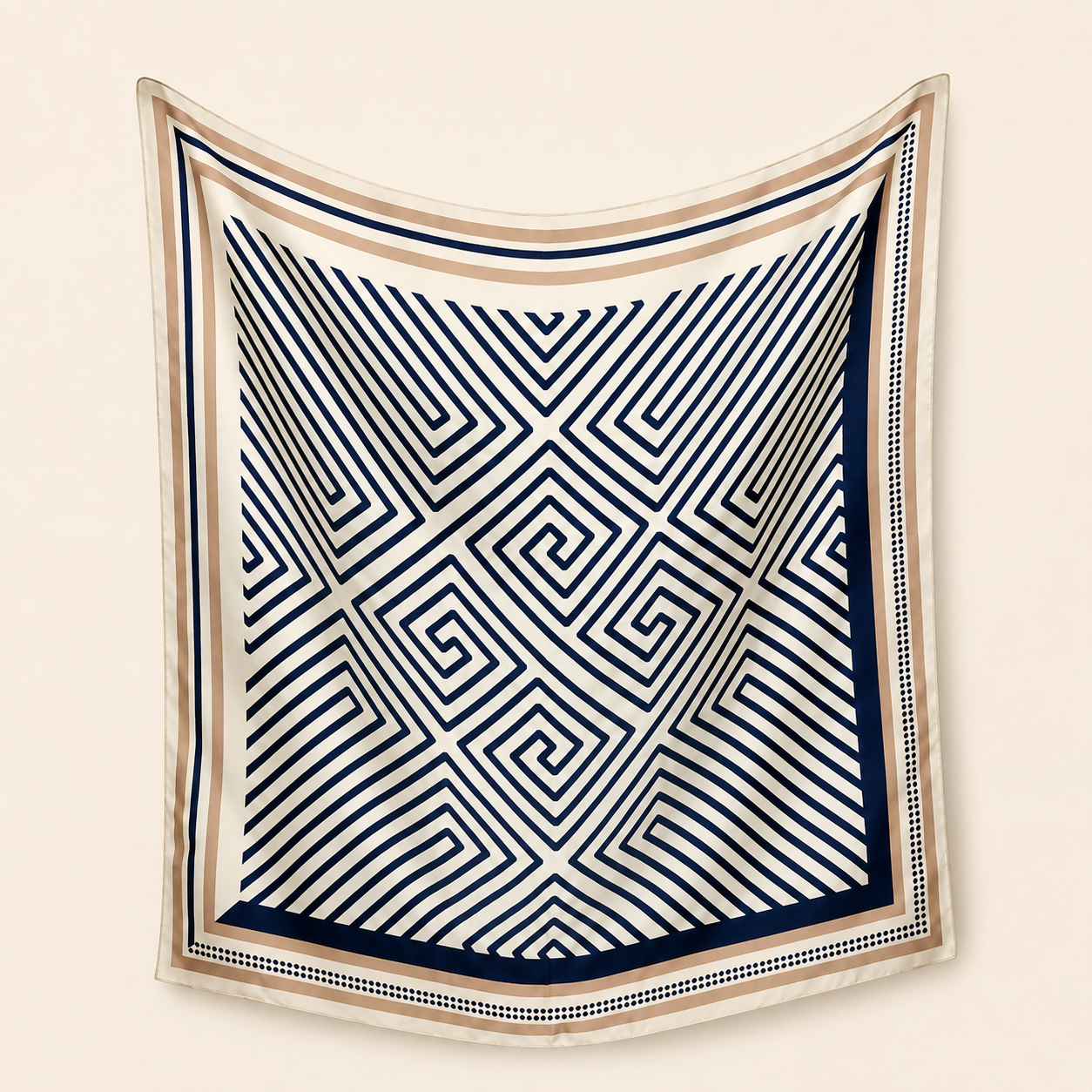 Sidensjal - Blue Stripes | 68 CM