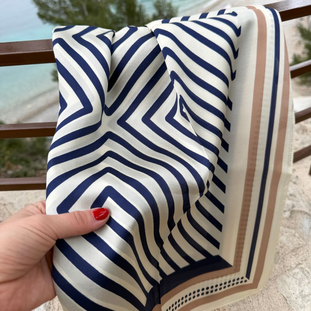 Sidentörkläde | Grand Blue Stripes | 90 CM